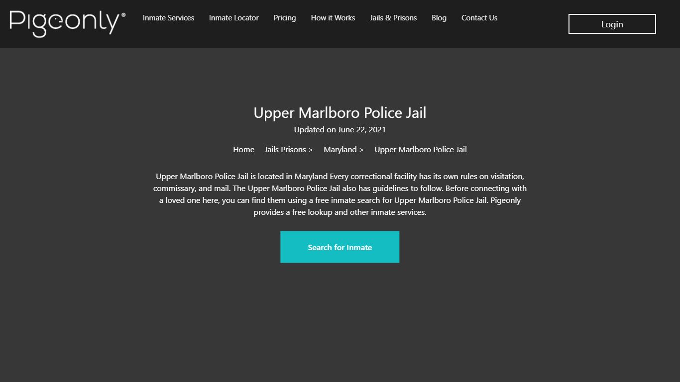 Upper Marlboro Police Jail Inmate Search | Maryland